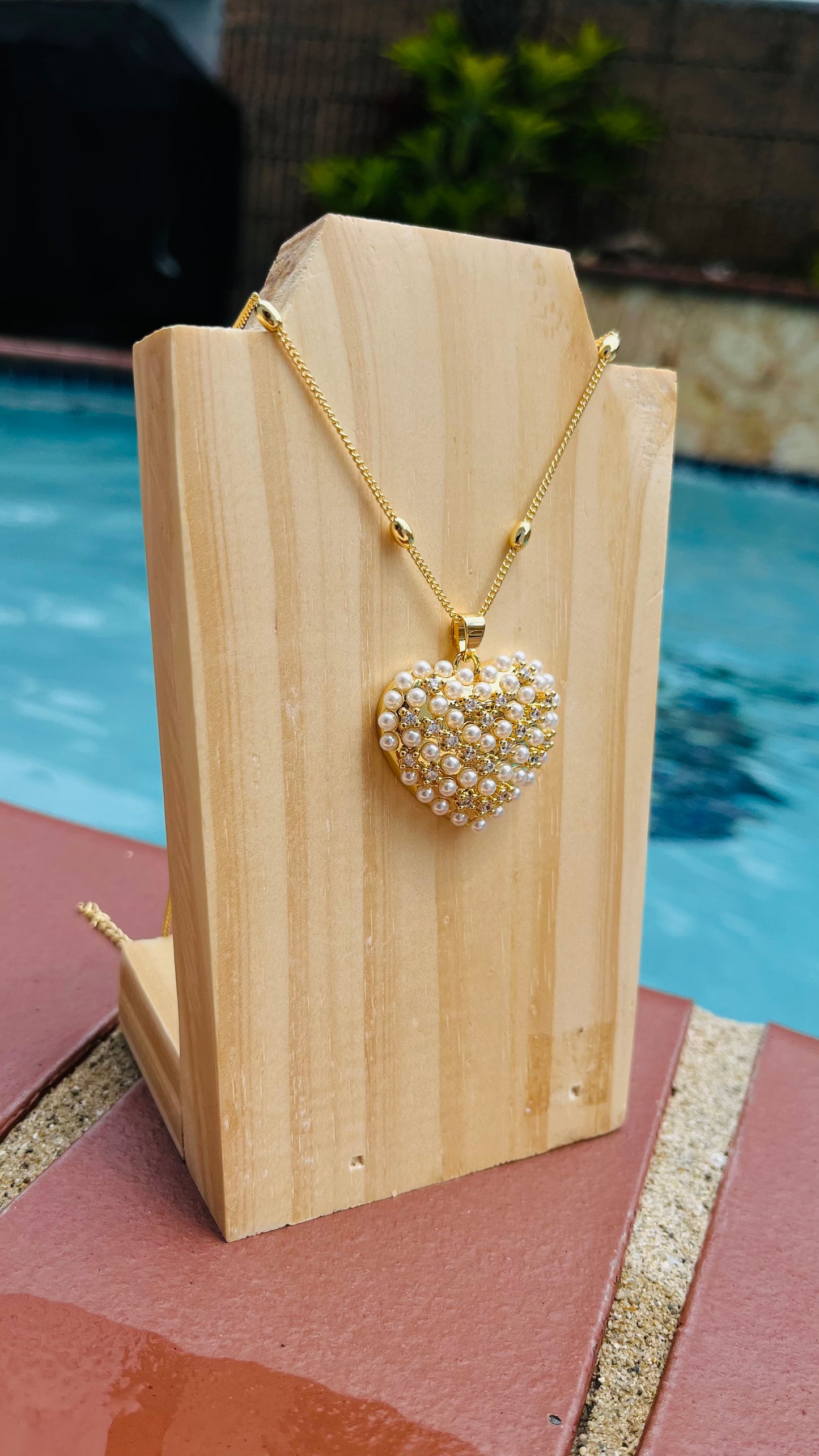 Dainty Pearl Heart Set