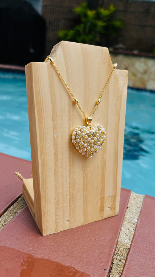 Dainty Pearl Heart Set